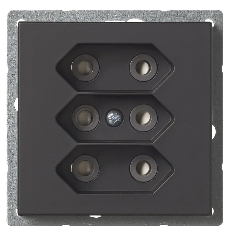 ABB Impressivo 303UC-885 Pistorasia 3-osainen, mattamusta, Kytkimet & pistorasiat