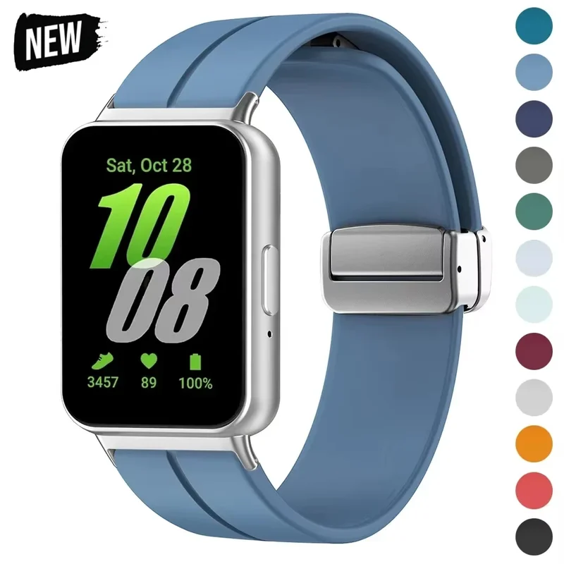 AliExpress - Magnetisches Armband für Samsung Galaxy Fit 3-Band, Metallstecker, Smartwatch-Armband, Correa Galaxy Fit3, Silikonarmband-Zubehör