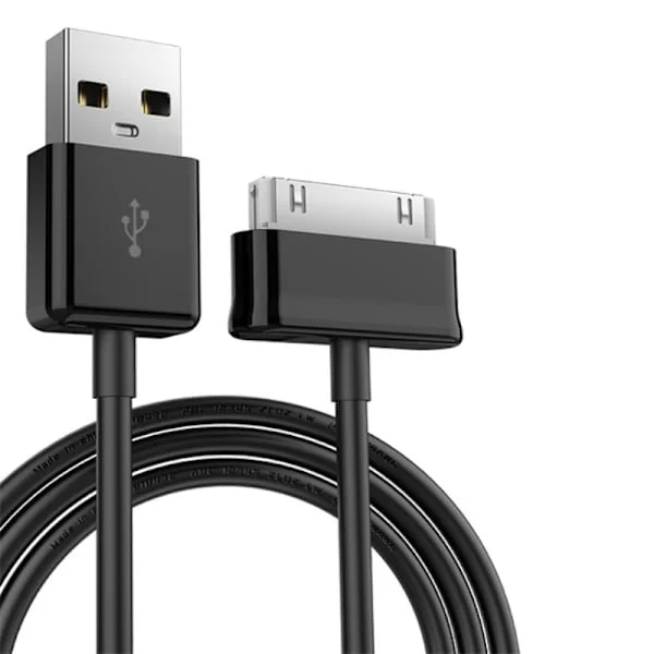 30 pin USB-kabel laddkabel/datakabel, kompatibel med Samsung P1000/N8000/N8010 Black Samsung P1000 1 m