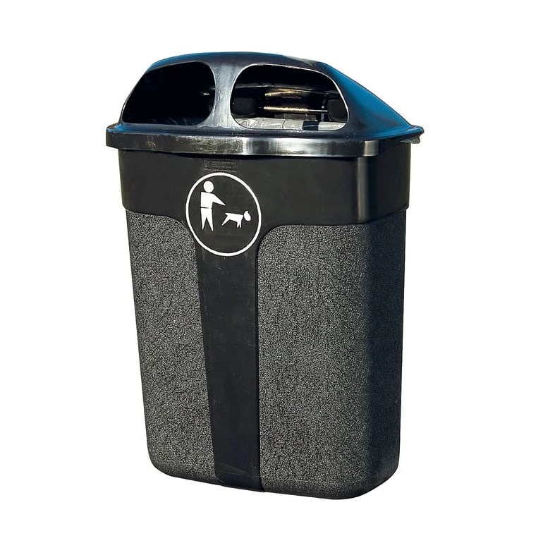 Dog waste bin for wall/post fixing WALTER, 60 L, black