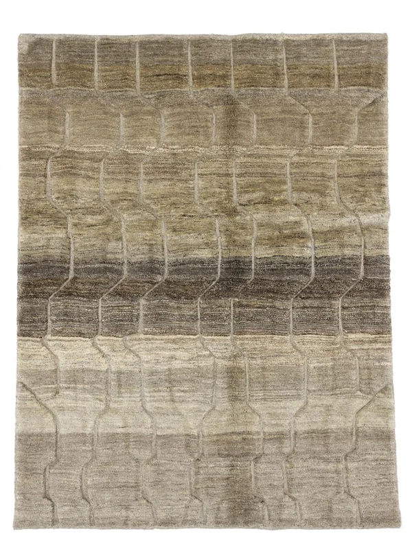Hand Knotted Oriental Moroccan Berber Rug 150X198 Brown/Orange