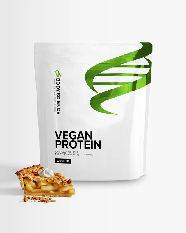 Veganprotein - 750 g - Apple Pie - Body Science Vegan Protein - Soja, Havre & Vete, Veganska kosttillskott, Veganskt proteinpulver