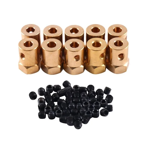 10 pcs Hexagonal Coupling DIY Intelligent Trolley Wheel Tire Connector DC Deceleration Motor for Robot Model