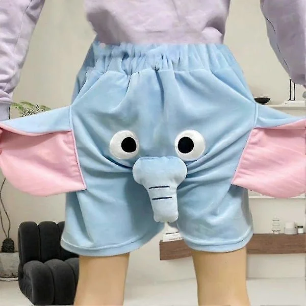Pyjamashortsit 3D-korvilla, kärsällä, sarjakuva söpö elefantti, löysät, rennot, pehmoiset yöasut, kesä, miehet, naiset, lyhyet housut, oloasu