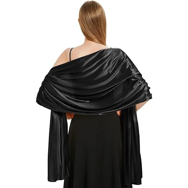 Satin Scarf for Women Wedding Shawl Suitable for Evening Dress Elegant Chic Shawl Suitable for Gray