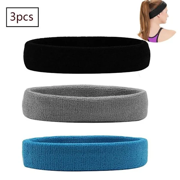 Sport Headband Women Men Sweatband Head Cotton Terry Headband Sport For Running Cycling Jogging Tennis Football