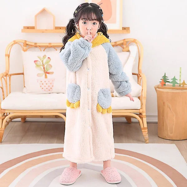 Badekåpe for barn, myk badekåpe for baby, hette for gutt/jente, myk og varm fleece-kåpe med dyremotiv