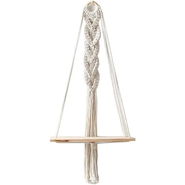 Macrame Wall Decor Wood, Boho Wall Decor Tapestry Flower Pot