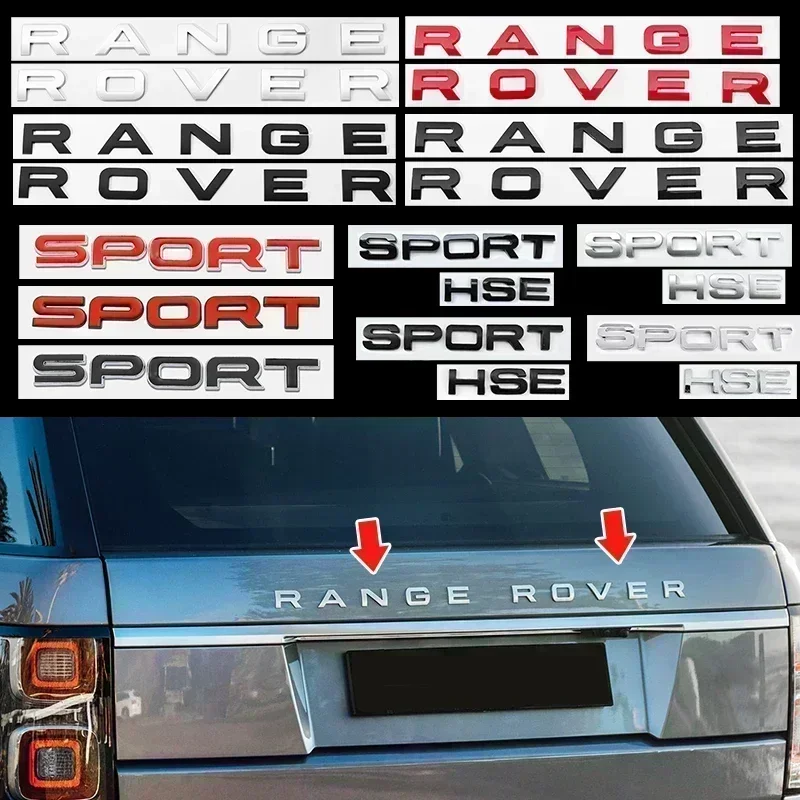 AliExpress - Logo de voiture 3D chromé, lettres pour capot avant, badge sport pour Land Rover RANGE ROVER, autocollant ABS Sport HSE, accessoires 