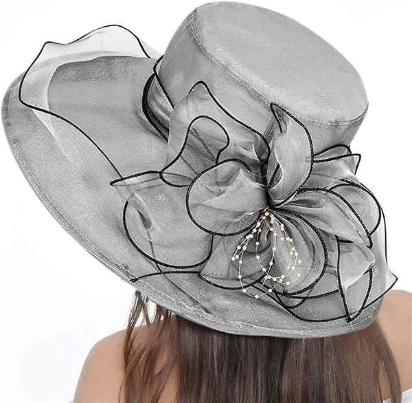 Damer Kvinner Organza Hodeplagg Bryllupshatt Solhatt Kirkehette Ascot Hodeplagg Race Hodeplagg