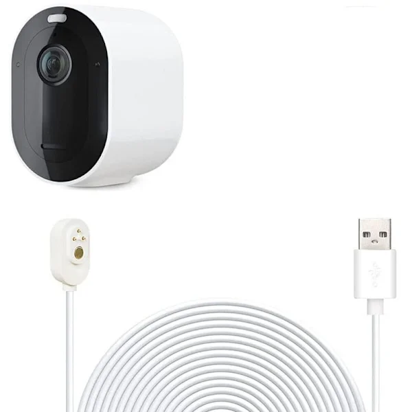 Ladekabel for kamera for Arlo Ultra 4k Uhd Magnetisk erstatningskabel Vanntett lader Ingen kontakt Innendørs- og utendørsbruk 5,2M