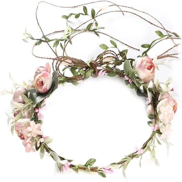Boho Blomsterkrans Blomstergirlander Hårbånd Blomsterkrans Girlander Blomsterkrans Halo