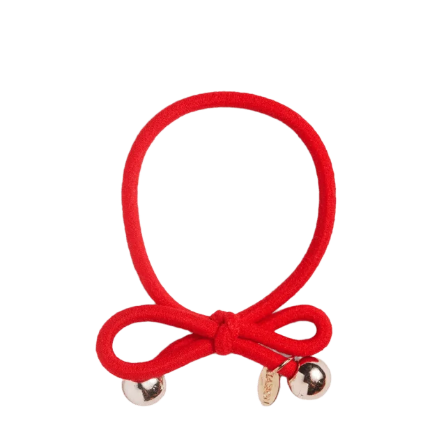 IA BON Hair Tie with Gold Bead - Red Accessoarer & tillbehör Dam Röd ONESIZE