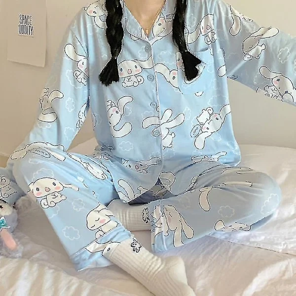 Sanrios Kawaii Pyjamas Cinnamoroll Søt tegneserie koreansk studentbolig Hjem Klær Kjærestegave