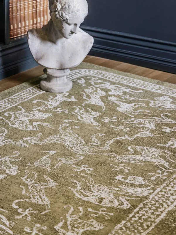 Nubian Rug - Olive Green 160X230 Classic Style