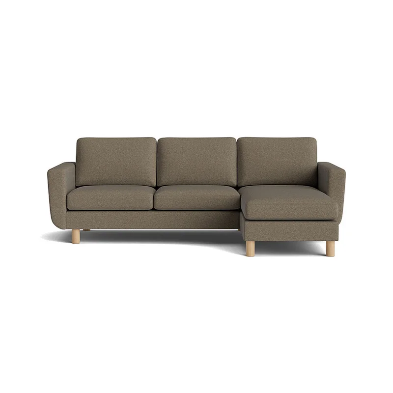 Haven chaiselong sofa, vendbar, Aurora Brun | Smal chaiselong, 260x150x86cm - Komfortabel sofa med vendbar chaiselong & koldskum