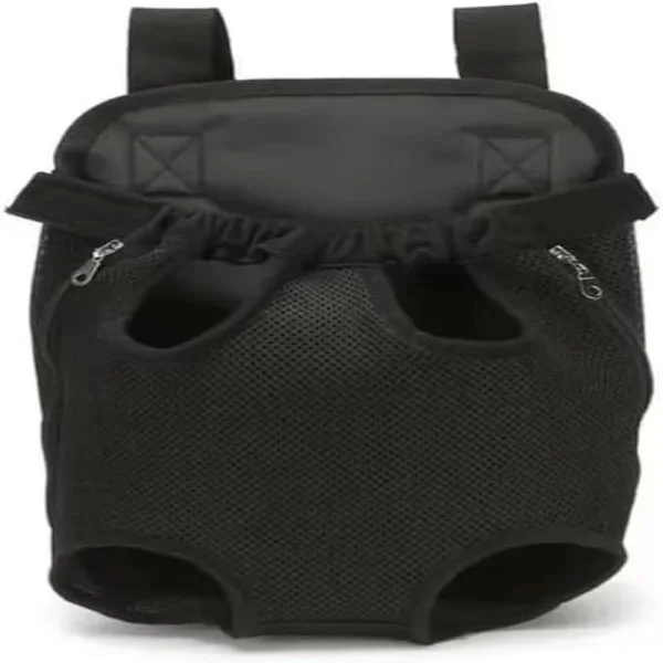 Adjustable Pet Carrier Backpack for Small Dogs and Cats - Comfortable Travel Bag with Legs Out and Front Carrier - Black, M