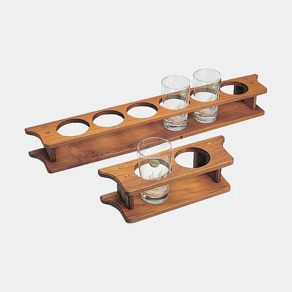 Glasholder båd Roca, teak, 43 x 9 x 9 cm, til 4 glas