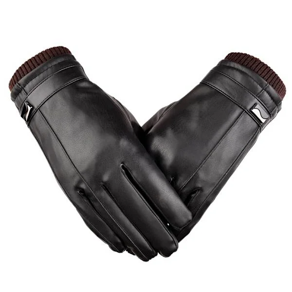 Winter Warm PU Leather Touchscreen Gloves for Men Women Thermal F