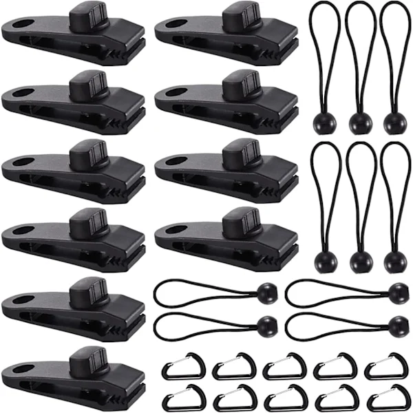 Teltpresenning Klip, 30 stk Presenning Klemme, Teltklemmer, Heavy Duty Presenning Klemmer, Presenning Klemme Markiser, Krokodille Mund Teltklemmer til