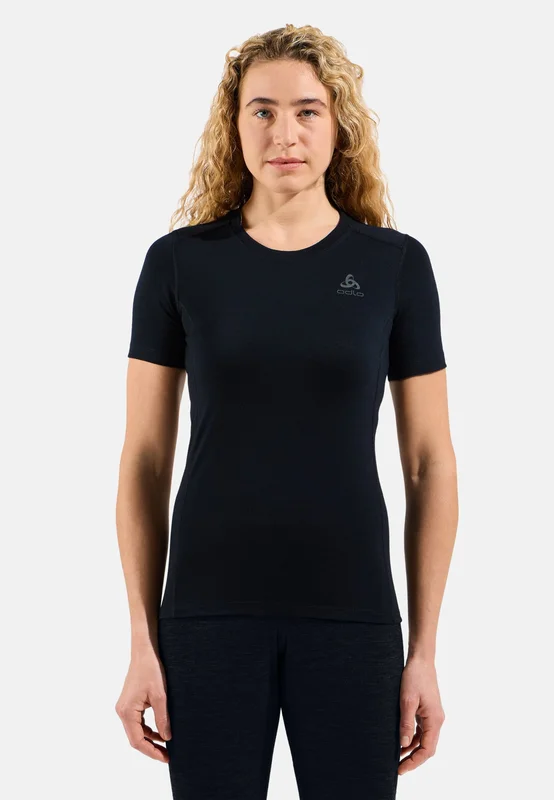 Odlo Merino 200 Base Layer T-Shirt für Damen, M, schwarz