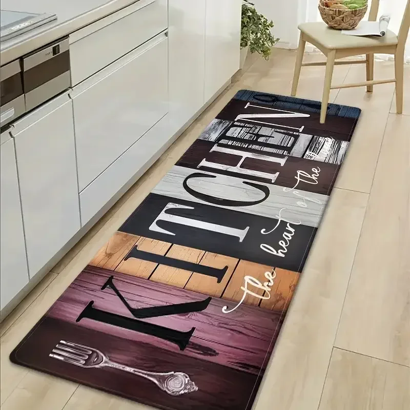 AliExpress - VIKAMA Tapis de cuisine vintage en grain de bois, ensemble de tapis de cuisine doux antidérapant, paillasson d'entrée, chemin de couloir,