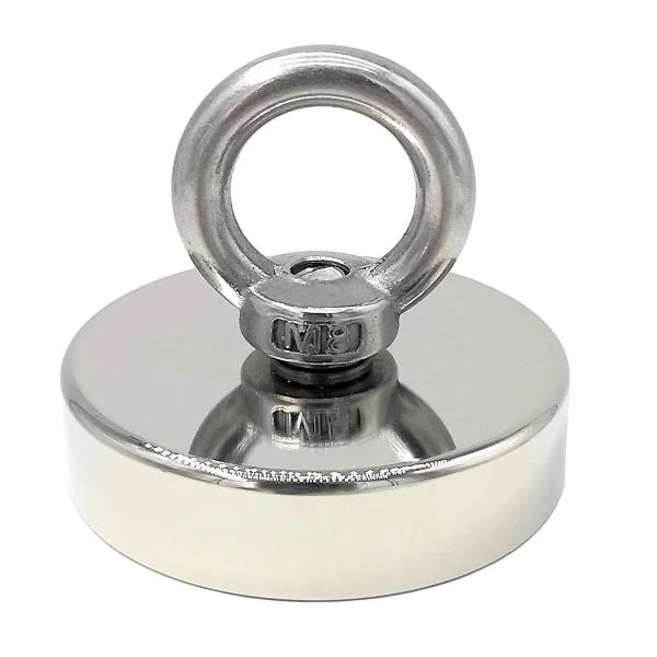 Super stærk neodymium magnet 120 kg - stærke magneter - perfekt til magnetfiskeri - 60 mm med neodymium løkke