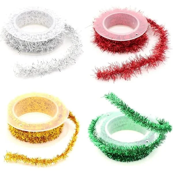 Juletre glitter guirlande Juletre hengende glitter dekorasjon Skinnende guirlande Metallisk juletre guirlande Hengende dekorasjoner for høytider