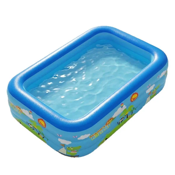 Rektangulär uppblåsbar pool, liten uppblåsbar pool för barn, 120 cm rektangulär pool för barn, bärbar uppblåsbar