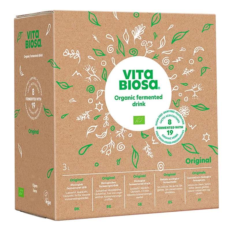 Vita Biosa Fermenteret Drik med Mælkesyrebakterier Original Ø 3 l, Helse & Madvarer, Drikkevarer, Plante- & Urtedrikke