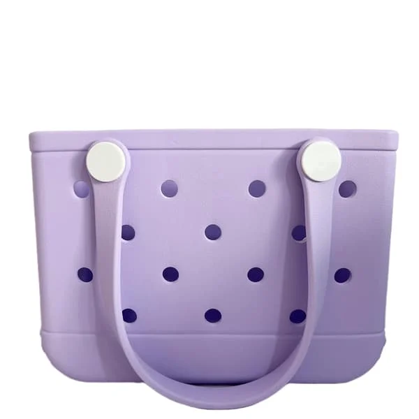 Gummi Tote Bag, Liten Strandveske, Vanntett Utendørs Tote Bag, Vaskbar Tote Bag, Bærbar Reiseveske, Åpen Håndveske (28*12*22cm)