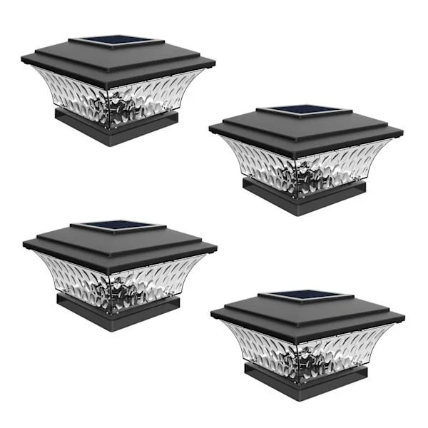 Solcellelamper for stolper Kompatibel med stolper utendørsbelysning terrasse gjerde to moduser varmhvit fargeskiftende egnet Kompatibel med tre 