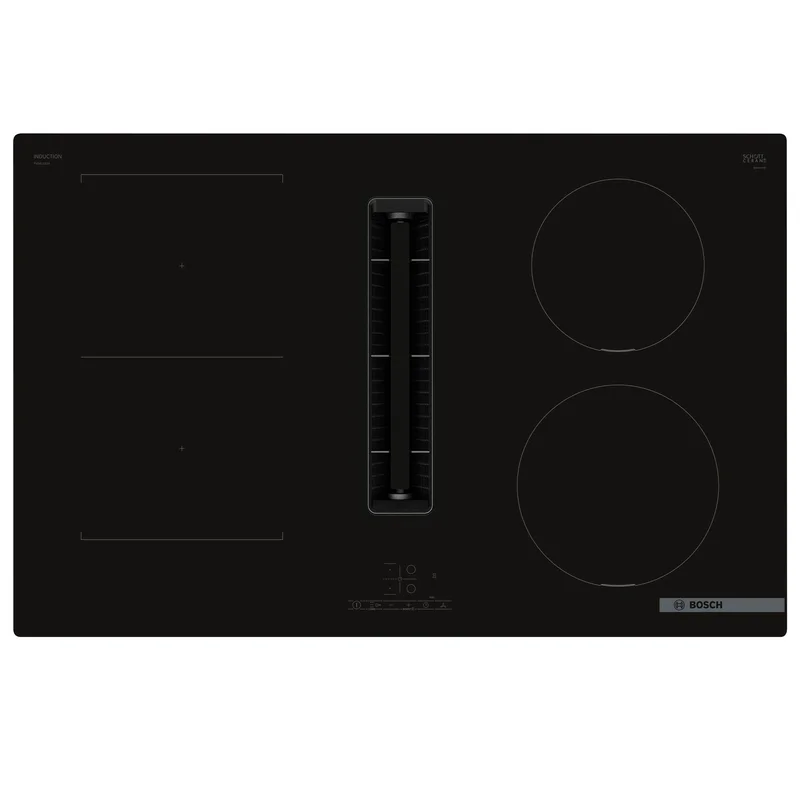 Bosch PVS811B16E Serie 4 induksjonstopp 80 cm med integrert ventilator' - 'Svart