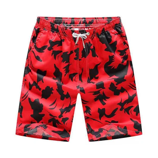 Sommarshorts för män - Lös passform, avslappnad surfstil med tryck - Färgade polyestershorts fyndiq-size_SML:m