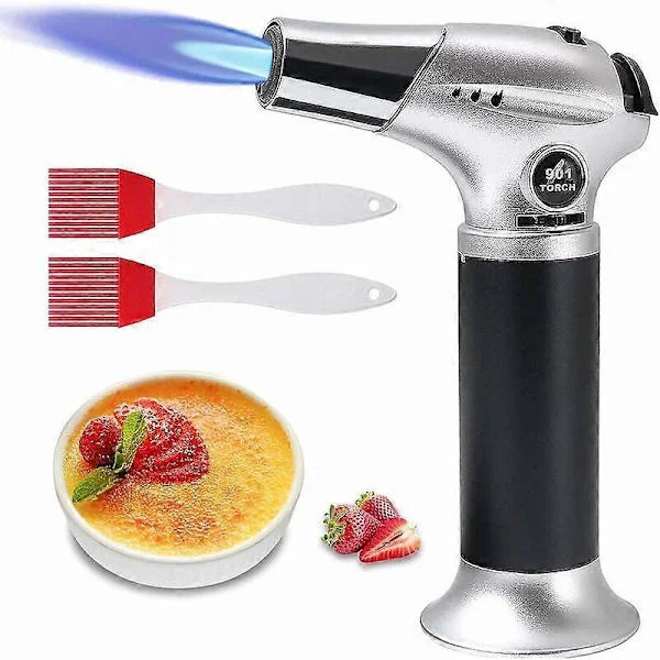 Profesjonell Butanbrenner, Påfyllbar Kulinarisk Blåselampe med Justerbar Flamme, Sikkerhetslås og Kontinuerlig Flamme for Matlaging, Grill og
