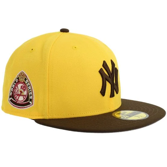 New Era - MLB Hnědý Kšiltovka - Hatstore Exclusive x New York Yankees 59FIFTY 50 World Series Yellow- Brown Fitted @ Hatstore