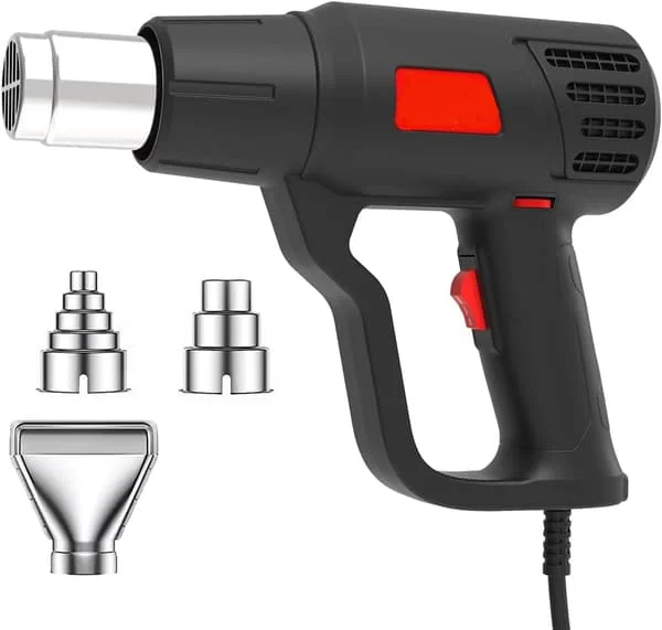Värmepistoler, 2000W Heta Luftpistol 60°C~600°C Steglös Temperaturreglering + 2 Luftflödesöverbelastningsskydd, för Uppvärmning, Tining och Lödning