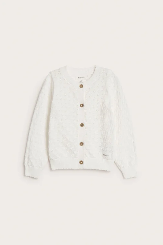 Newbie | Mønsterstrikket jakke Offwhite 56 | Baby