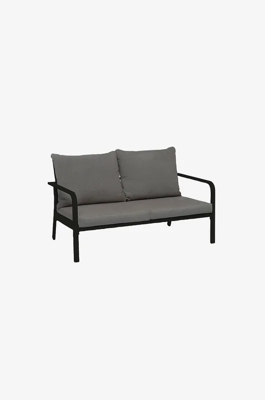 Hillerstorp - 2-seters sofa Hånger Svart ramme Puter grå-beige - Svart - Hagesofaer - Fra Homeroom