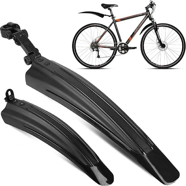 Universal Front & Rear Mudguard, Full Coverage Thickened Widened Adjustable Bicycle Fender, suitable for 20/22/24/26 inch MTB Road Bike, Black