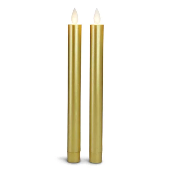 LED kronljus plast - 2 st. - 22,2 cm - med 3D-låga - (flera färger)