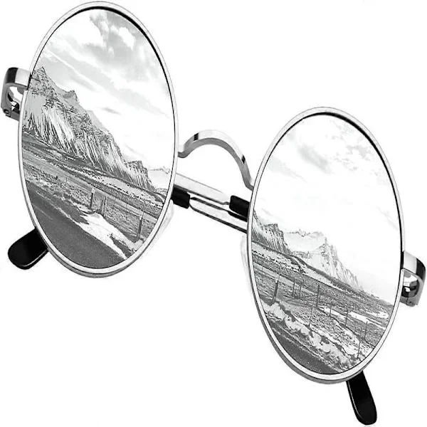 SCSYV Round Sunglasses Men Women, Retro 70s Polarized Hippie Lennon Circle UV400 Men's Sunglasses