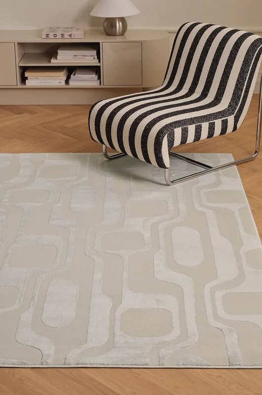 &Home - Teppe Pansy Retro - Hvit - Glattvevde tepper - 140X200 - Fra Homeroom