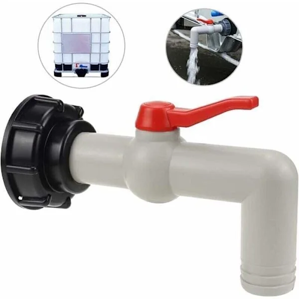 1 tuuman IBC-ulostuloventtiili, IBC-palloulostuloventtiilit, IBC-säiliösovitin, IBC-säiliötarvikkeet, hana IBC-säiliöön, sadevesisäiliö, IBC-