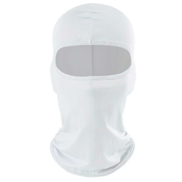 Tunn Vit Balaclava Skidmask Rånarluva 1 Hål
