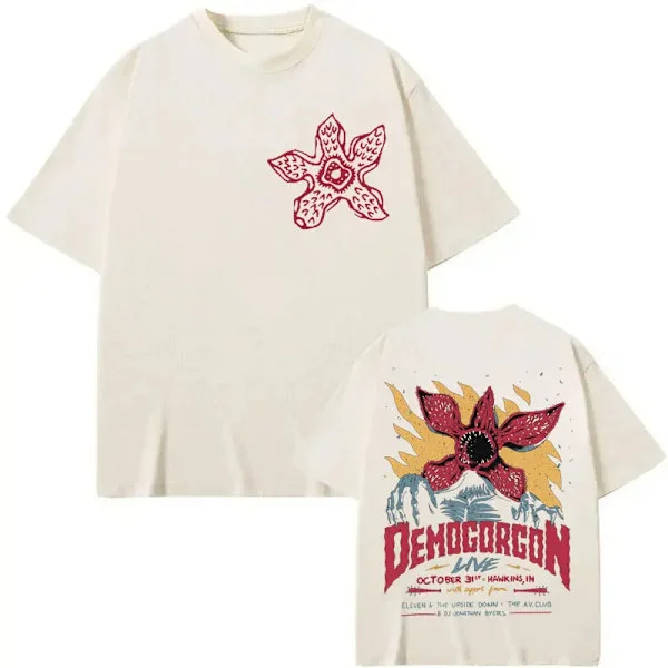 Eddie Munson The Demogorgon T-shirt Kannibal Blomst Monster Grafik T-shirts Mænd Kvinder Tøj Gotisk Mode Vintage T-shirts