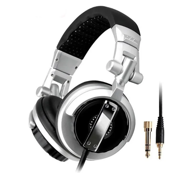 SENICC Headset Hovedmonteret Hifi Roterende Sammenfoldelige Studio Monitor Hovedtelefoner til VR Rum Optagelse Gaming (Sølv)