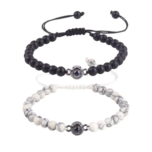 Pararmband, present till pojkvän eller flickvän, födelsedag, jul, alla hjärtans dag, till honom eller till ett manligt par