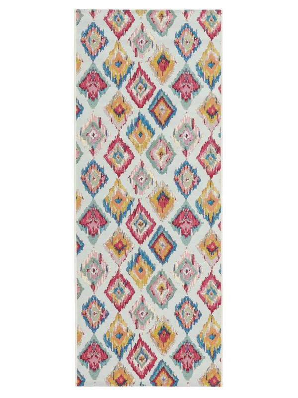 Kirra Ikat Indoor/Outdoor Rug Washable 80X200 Small Light Blue/Multicolor Runner