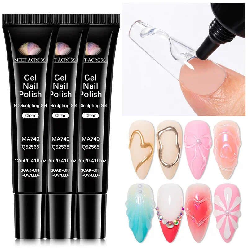 AliExpress - 1/2/3 pièces 12ml 5D sculpture Gel vernis Nail Art modélisation Gel imperméable sculpture gel Nail Art 3D Design Gel pour sculptures et 